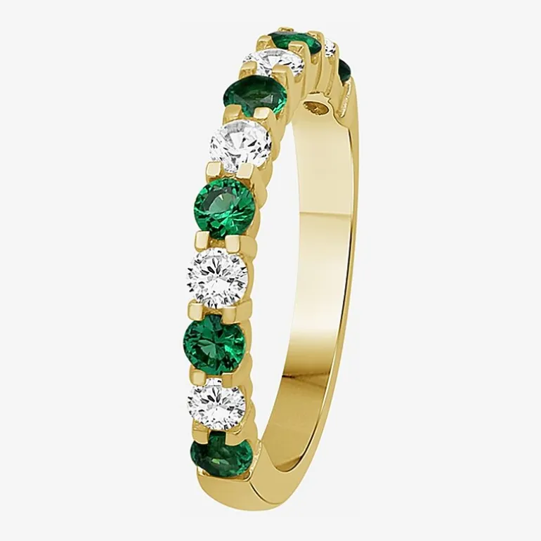 Womens Gemstone & 1/2 CT. T.W. Lab-Grown Diamond 10K Gold 2.5MM Band