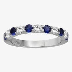 Womens Gemstone & 1/2 CT. T.W. Lab-Grown Diamond 10K Gold 2.5MM Band