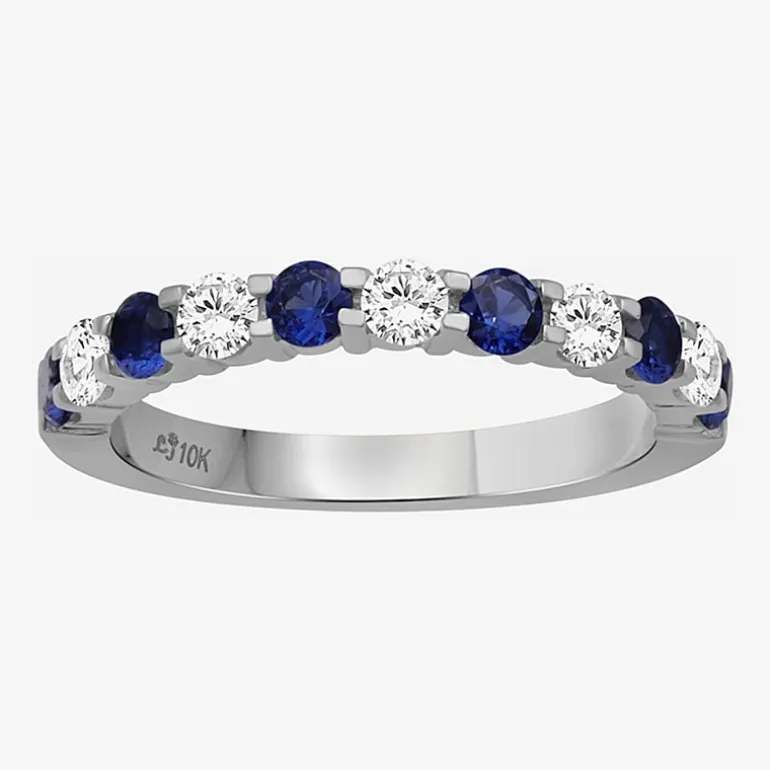 Womens Gemstone & 1/2 CT. T.W. Lab-Grown Diamond 10K Gold 2.5MM Band