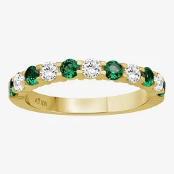 Womens Gemstone & 1/2 CT. T.W. Lab-Grown Diamond 10K Gold 2.5MM Band