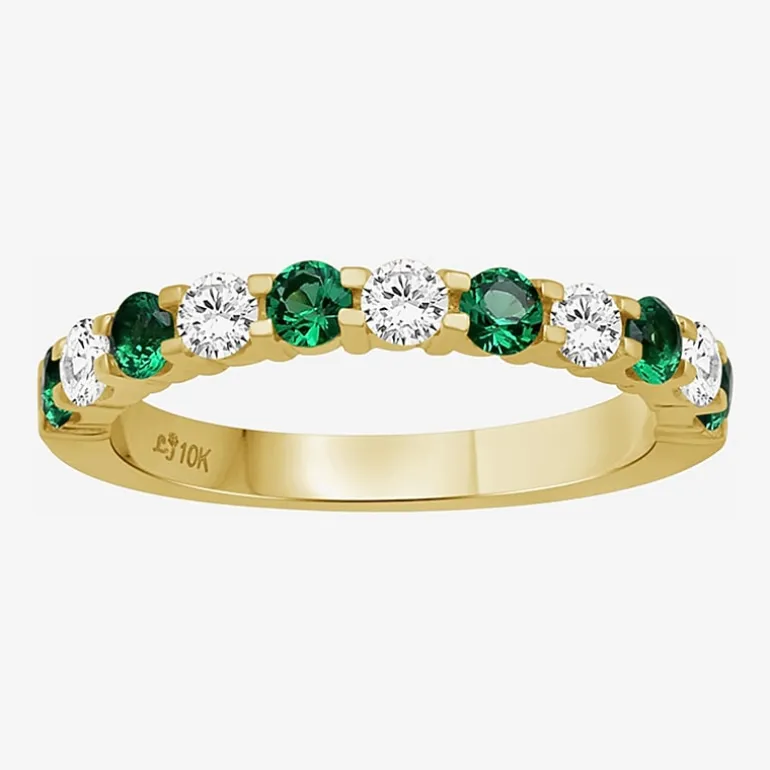 Womens Gemstone & 1/2 CT. T.W. Lab-Grown Diamond 10K Gold 2.5MM Band