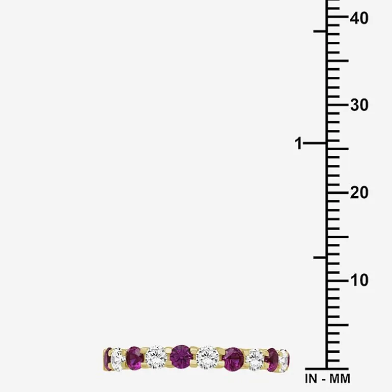 Womens Gemstone & 1/2 CT. T.W. Lab-Grown Diamond 10K Gold 2.5MM Band