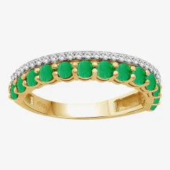 Womens Gemstone & 1/6 CT. T.W. Natural Diamond 10K Gold Band