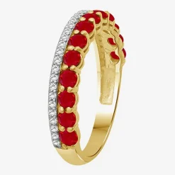 Womens Gemstone & 1/6 CT. T.W. Natural Diamond 10K Gold Band