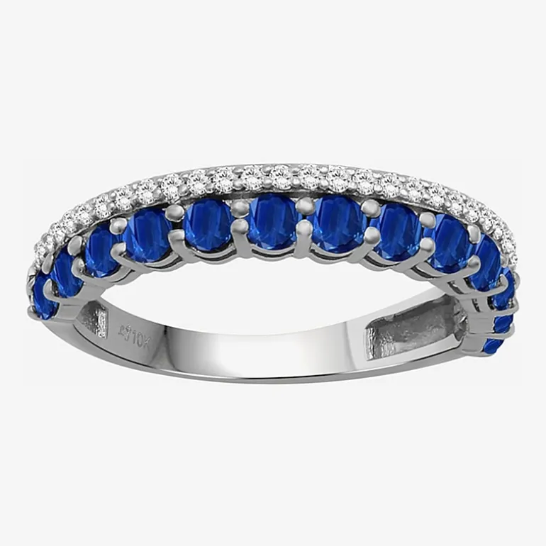 Womens Gemstone & 1/6 CT. T.W. Natural Diamond 10K Gold Band