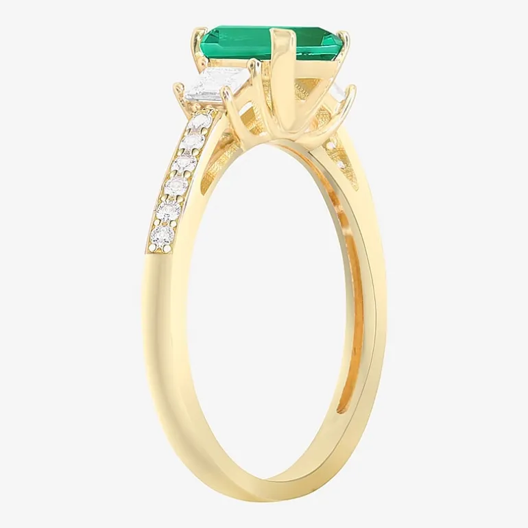 Womens Gemstone 14K Gold Over Silver Halo Delicate Cocktail Ring