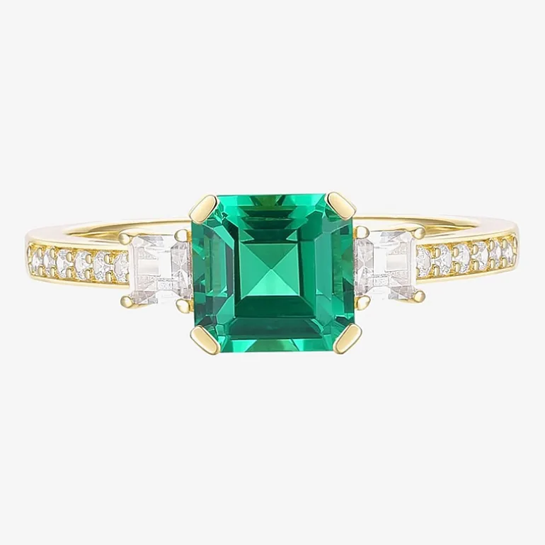 Womens Gemstone 14K Gold Over Silver Halo Delicate Cocktail Ring