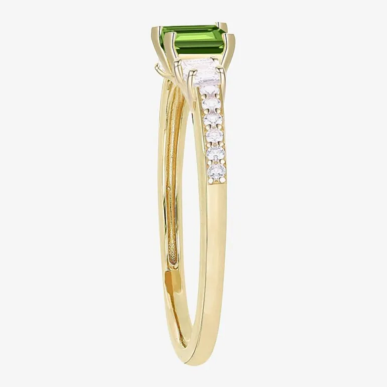 Womens Gemstone 14K Gold Over Silver Halo Delicate Cocktail Ring