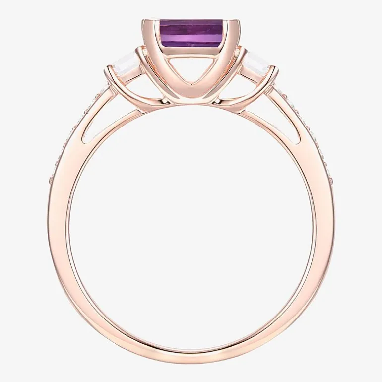 Womens Gemstone 14K Gold Over Silver Halo Delicate Cocktail Ring