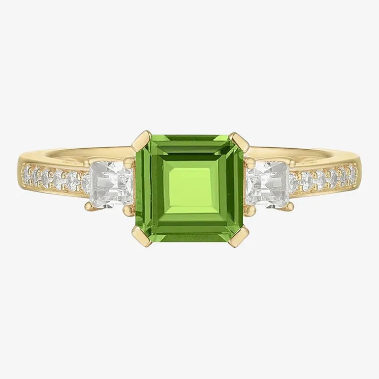 Womens Gemstone 14K Gold Over Silver Halo Delicate Cocktail Ring