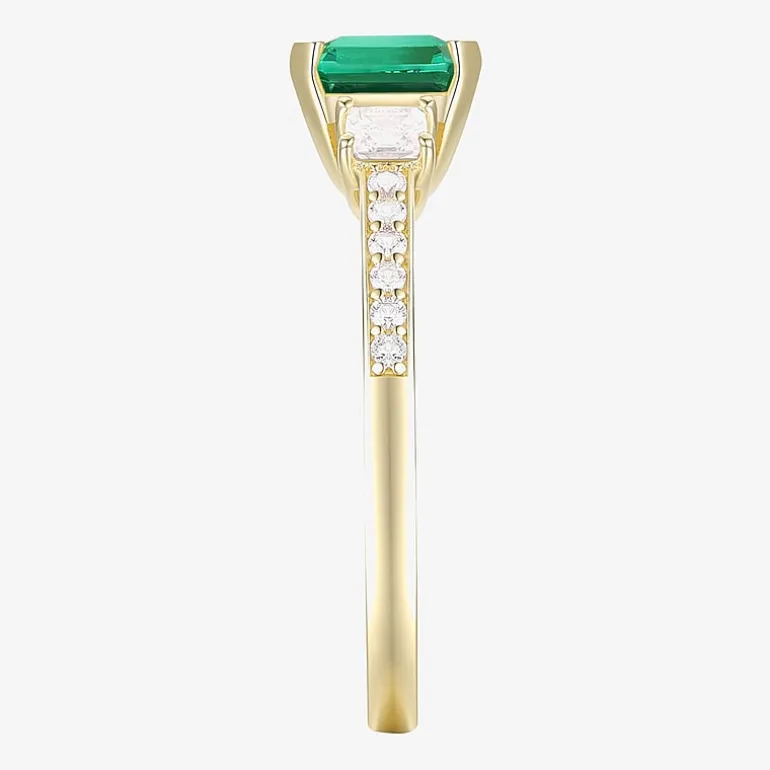 Womens Gemstone 14K Gold Over Silver Halo Delicate Cocktail Ring