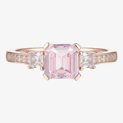 Womens Gemstone 14K Gold Over Silver Halo Delicate Cocktail Ring