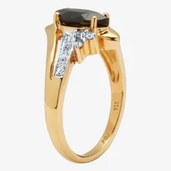 Womens Genuine Black Onyx Sterling Silver Marquise Cocktail Ring