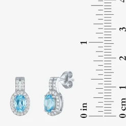 Womens Genuine Blue Topaz Sterling Silver 3-pc. Jewelry Set