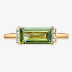 Womens Genuine Semi Precious Stone18K Gold Over Silver Cocktail Ring