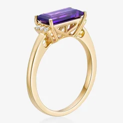 Womens Genuine Semi Precious Stone18K Gold Over Silver Cocktail Ring