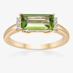 Womens Genuine Semi Precious Stone18K Gold Over Silver Cocktail Ring