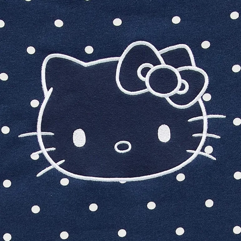 Womens Juniors Asymmetrical Neck Long Sleeve Hello Kitty Sweatshirt