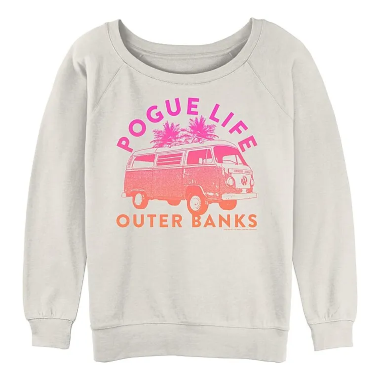 Womens Juniors Crew Neck Long Sleeve Sweatshirt