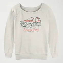 Womens Juniors Crew Neck Long Sleeve Jurassic World Sweatshirt
