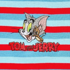 Womens Juniors Crew Neck Short Sleeve Fitted Tom and Jerry Graphic T-Shirt