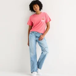 Womens Juniors Crew Neck Short Sleeve Regular Fit Strawberry Shortcake Graphic T-Shirt