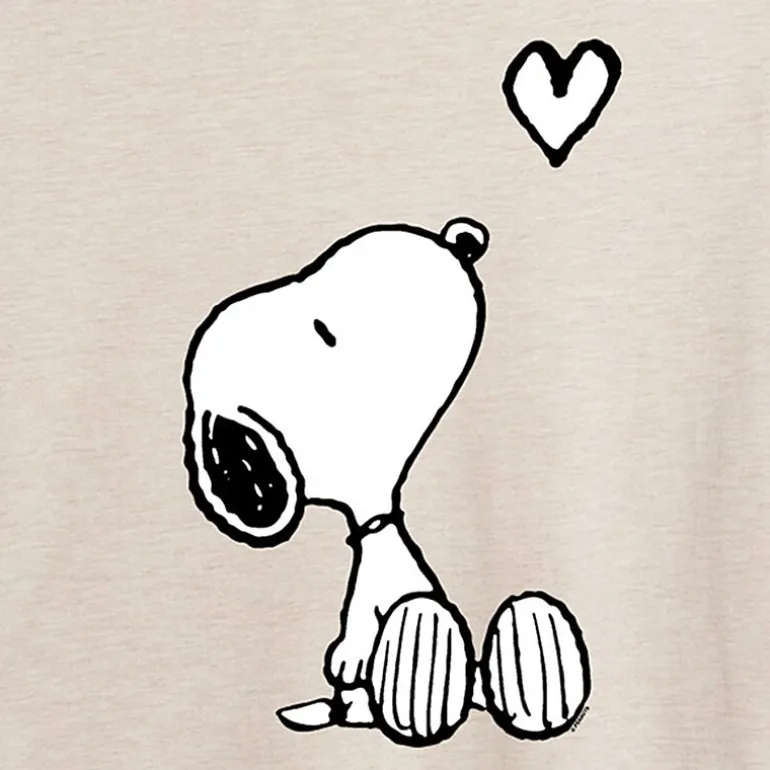 Womens Juniors Crew Neck Short Sleeve Oversized Peanuts Snoopy Graphic T-Shirt