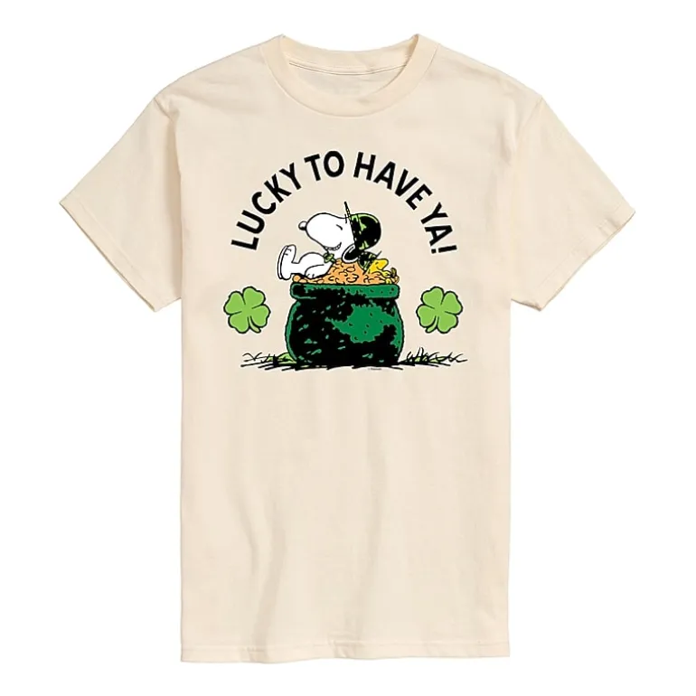 Womens Juniors Crew Neck Short Sleeve Regular Fit Peanuts Snoopy Graphic T-Shirt