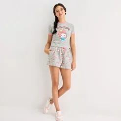 Womens Juniors Crew Neck Short Sleeve Regular Fit Hello Kitty Graphic T-Shirt