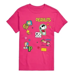 Womens Juniors Crew Neck Short Sleeve Regular Fit Peanuts Snoopy Graphic T-Shirt