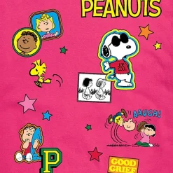 Womens Juniors Crew Neck Short Sleeve Regular Fit Peanuts Snoopy Graphic T-Shirt