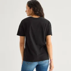 Womens Juniors Crew Neck Short Sleeve Loose Fit KPop Demon Hunters Graphic T-Shirt