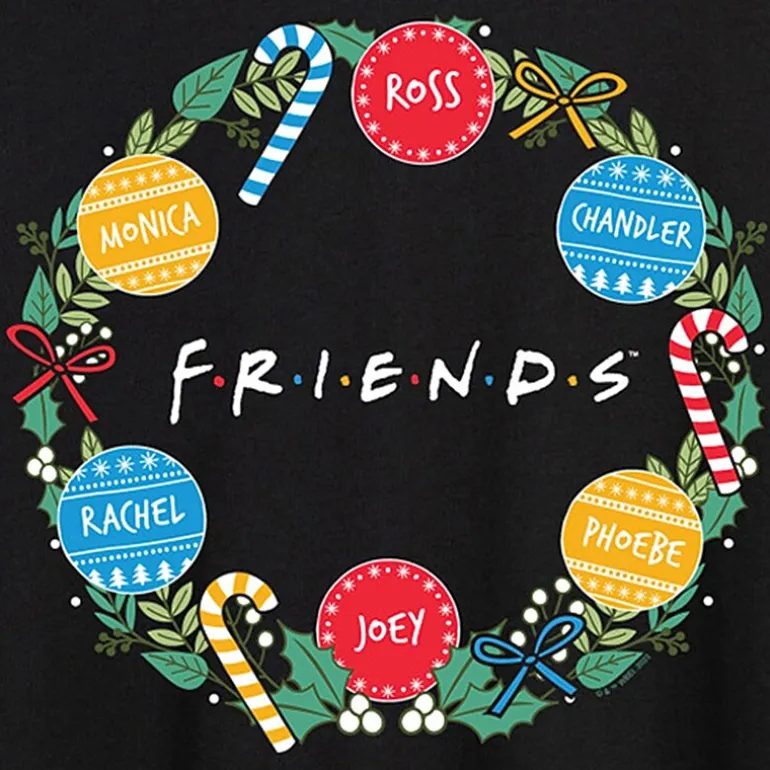 Womens Juniors Crew Neck Short Sleeve Regular Fit Friends Graphic T-Shirt