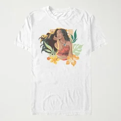 Womens Juniors Crew Neck Short Sleeve Regular Fit Moana Graphic T-Shirt