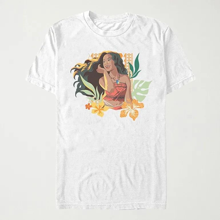 Womens Juniors Crew Neck Short Sleeve Regular Fit Moana Graphic T-Shirt