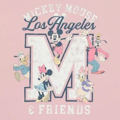 Womens Juniors Crew Neck Short Sleeve Oversized Mickey Mouse Graphic T-Shirt