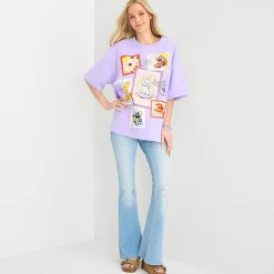 Womens Juniors Crew Neck Short Sleeve Loose Fit The Aristocats Graphic T-Shirt