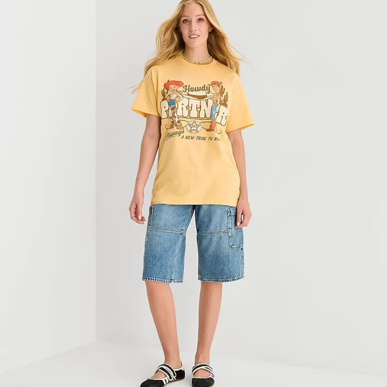Womens Juniors Crew Neck Short Sleeve Loose Fit Toy Story Graphic T-Shirt