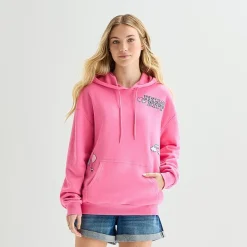 Womens Juniors Long Sleeve Hello Kitty Fleece Hoodie