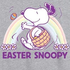 Womens Juniors Scoop Neck Short Sleeve Oversized Peanuts Snoopy Graphic T-Shirt