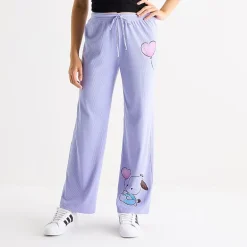 Womens Juniors Straight Mid Rise Hello Kitty Pull-On Pant