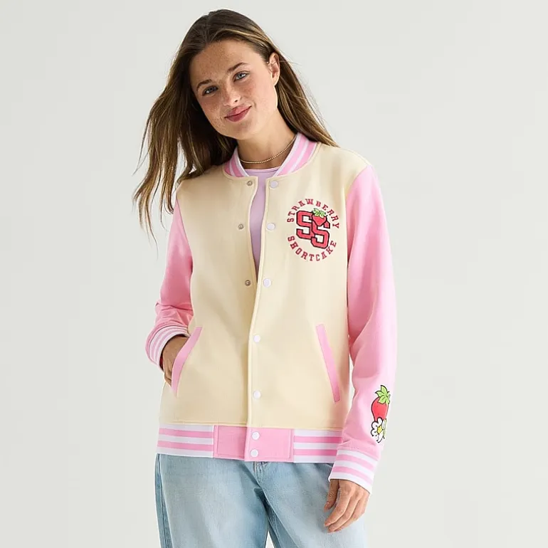 Womens Juniors Strawberry Shortcake Bomber Jacket