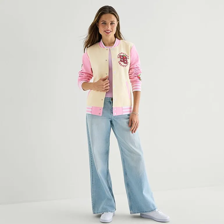 Womens Juniors Strawberry Shortcake Bomber Jacket