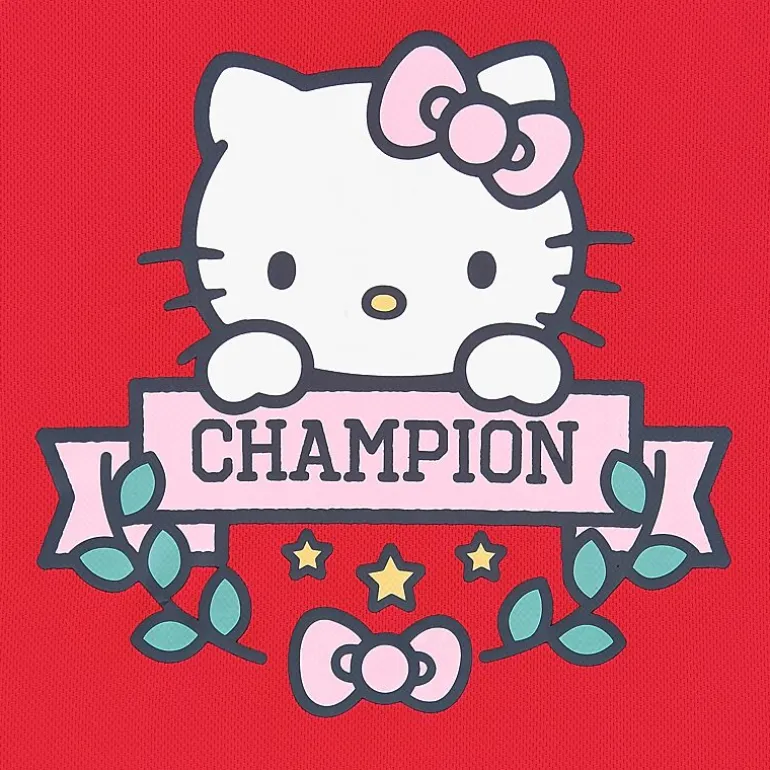 Womens Juniors V Neck Short Sleeve Hello Kitty Jersey