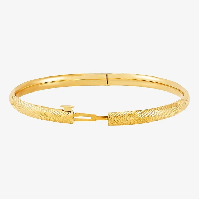 Womens 14K Gold Bangle Bracelet