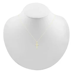 Womens 10K Gold Cross 18 Inch Pendant Necklace