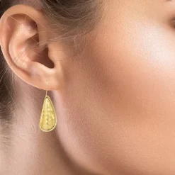 Womens 14K Gold Drop Earrings
