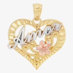 Womens 14K Gold Heart Pendant