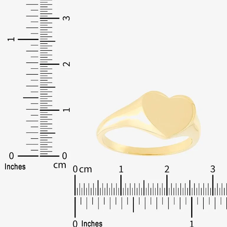 Womens 14K Gold Heart Signet Ring