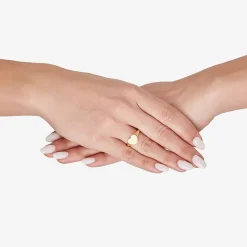 Womens 14K Gold Heart Signet Ring